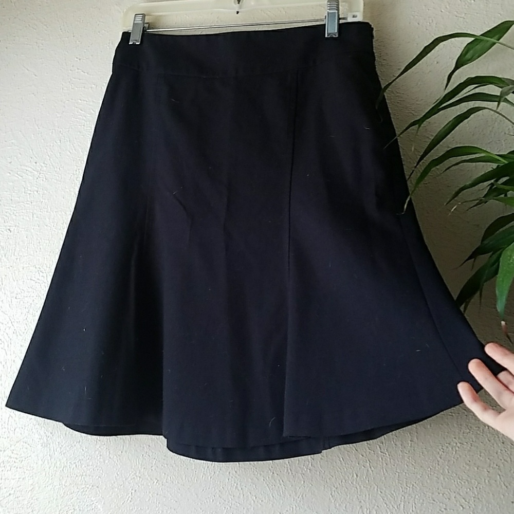 Zara black basic skater skirt